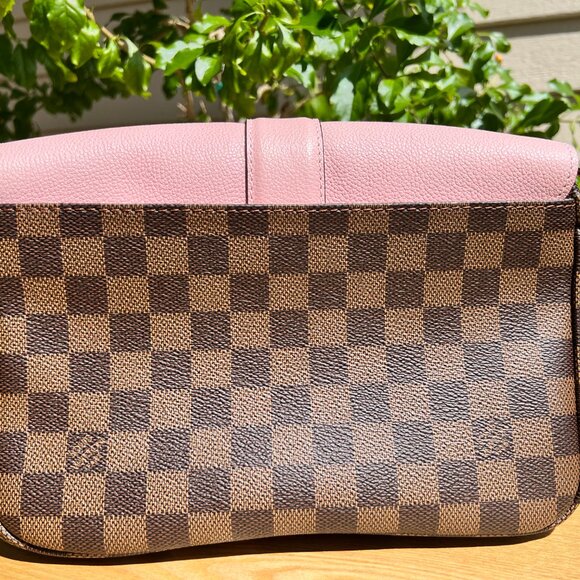 Louis Vuitton Clapton Shoulder Bag Magnolia Leather Damier Ebene Pink - Picture 6 of 9